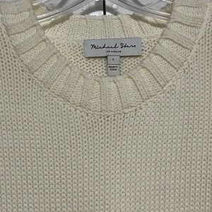 Michael Stars Anthropologie Merle Crewneck Knit Sweater Ivory